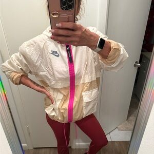 Nike Women's Cream and Pink Ski Jacket